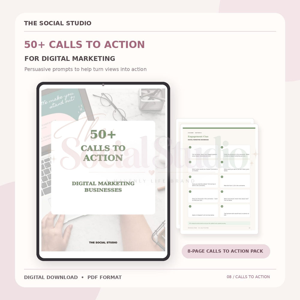 Digital Marketing – Calls to Action Pack | The Social Studio