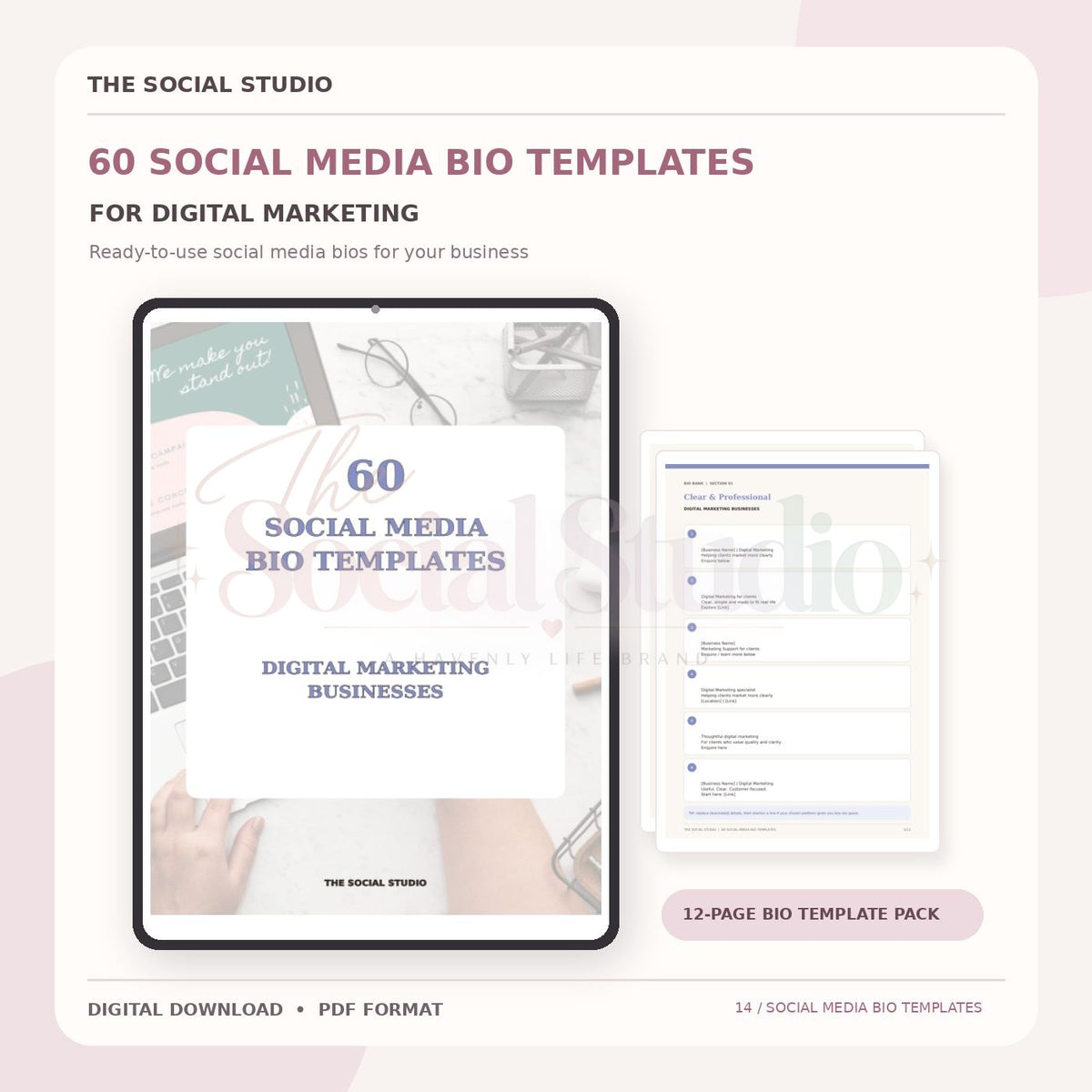 Digital Marketing – Social Media Bio Templates | The Social Studio