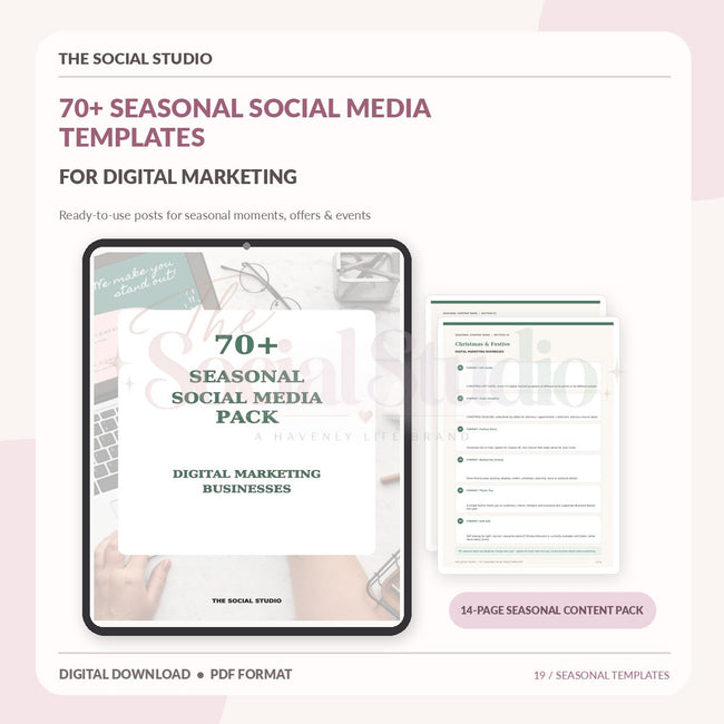 Digital Marketing – Seasonal Social Media Pack | The Social Studio