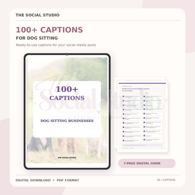 Dog Sitting Business – Caption Pack | The Social Studio
