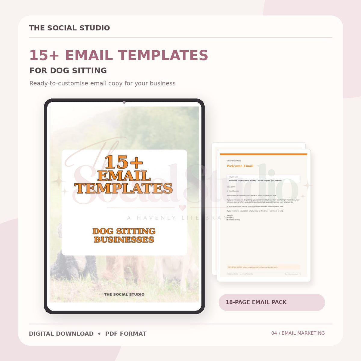 Dog Sitting Business – Email Templates Pack | The Social Studio