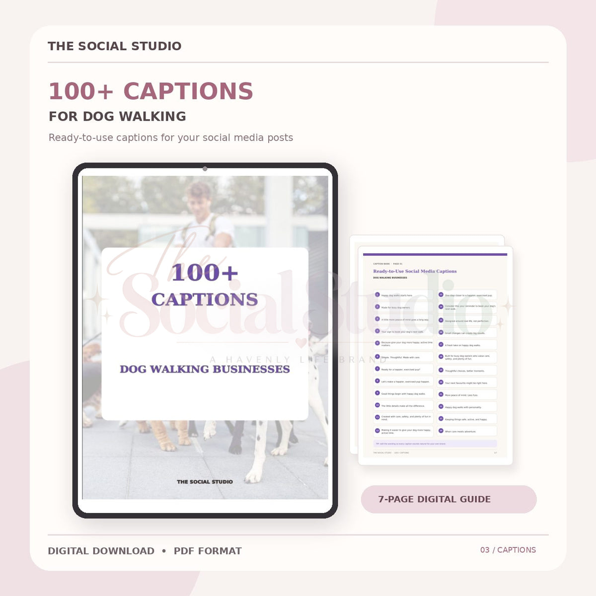 Dog Walker – Caption Pack | The Social Studio