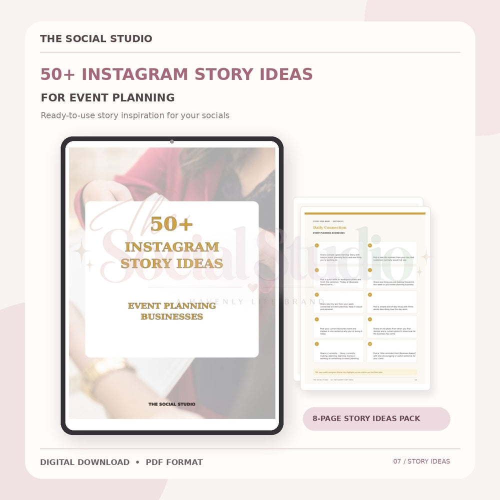 Event Planning – Instagram Story Ideas Pack | The Social Studio