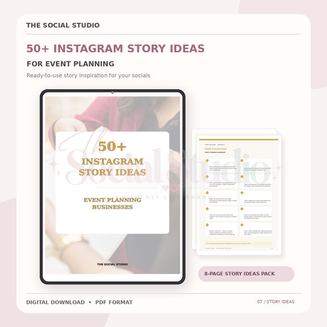 Event Planning – Instagram Story Ideas Pack | The Social Studio