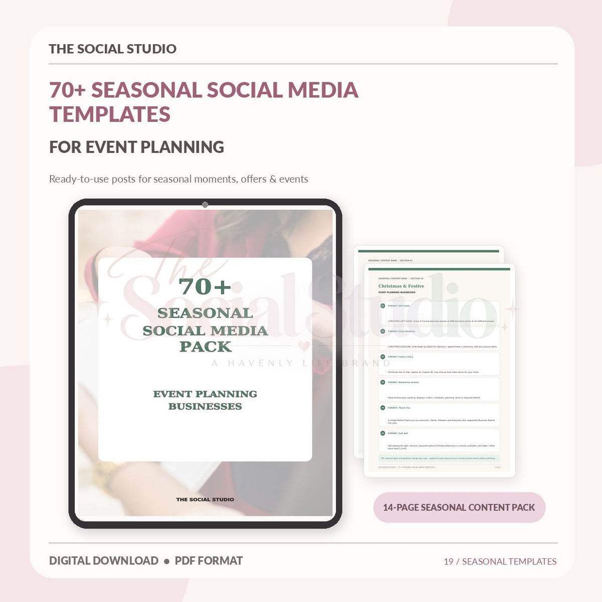 Event Planning – Seasonal Social Media Pack | The Social Studio