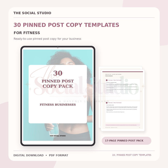 Fitness – Pinned Post Copy Pack | The Social Studio