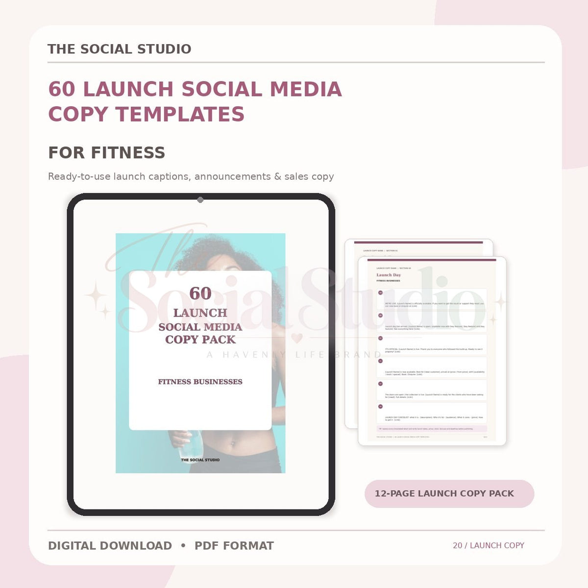 Fitness – Launch Social Media Copy Pack | The Social Studio