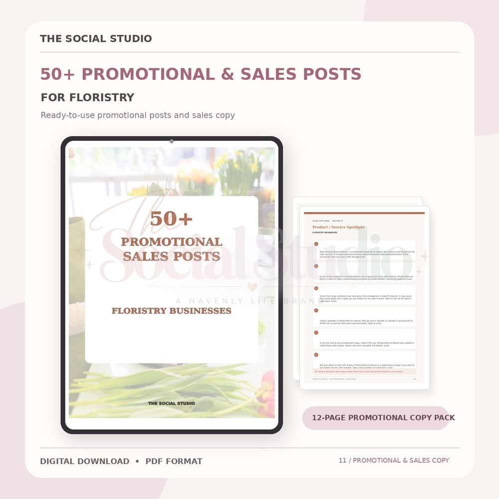 Floristry – Promotional & Sales Post Templates | The Social Studio