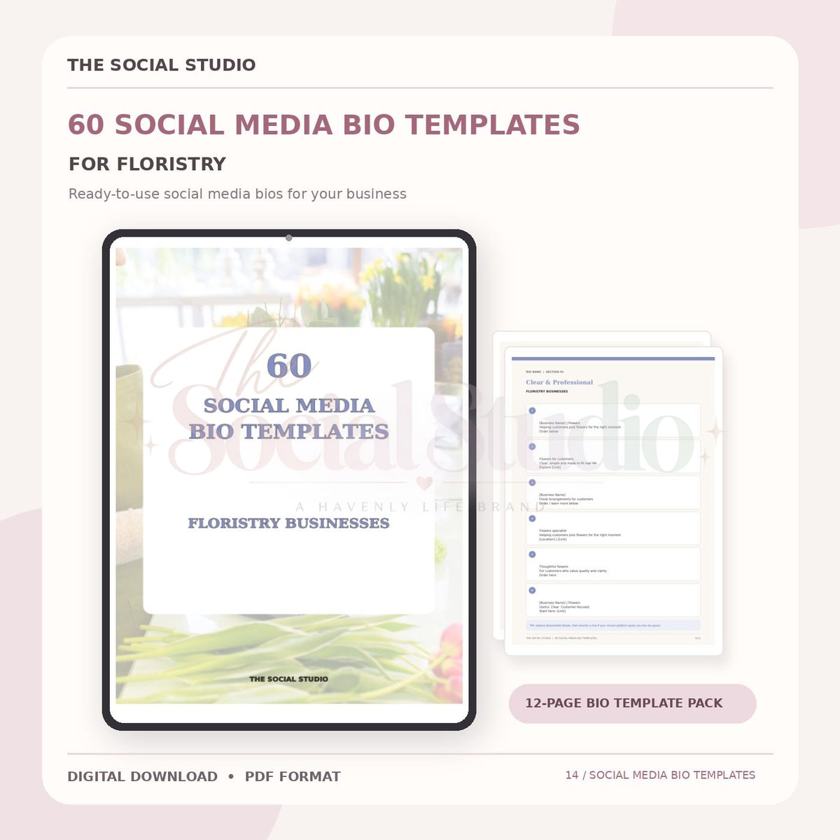 Floristry – Social Media Bio Templates | The Social Studio