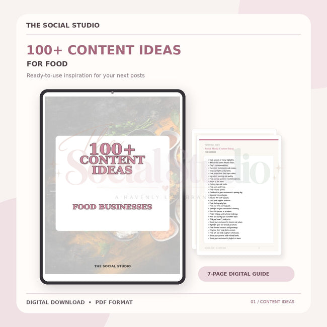Food – Content Ideas Pack | The Social Studio