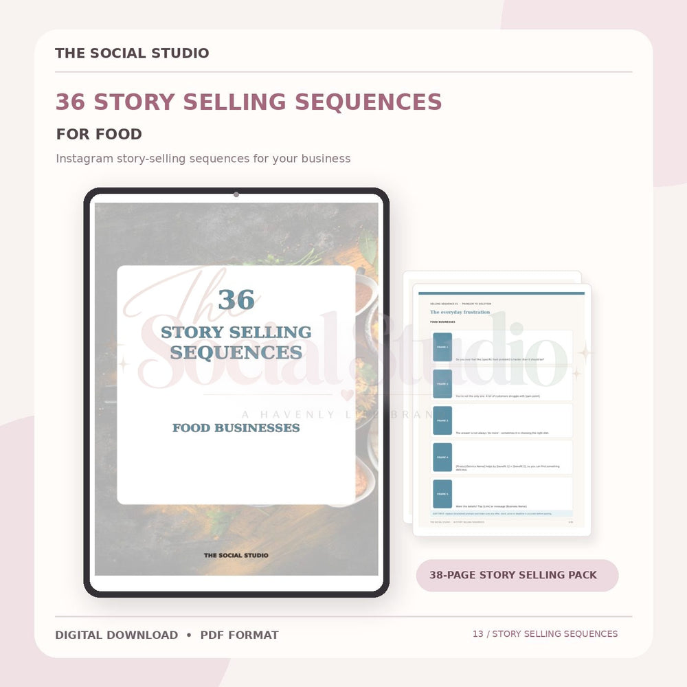 Food – Instagram Story Selling Sequences | The Social Studio