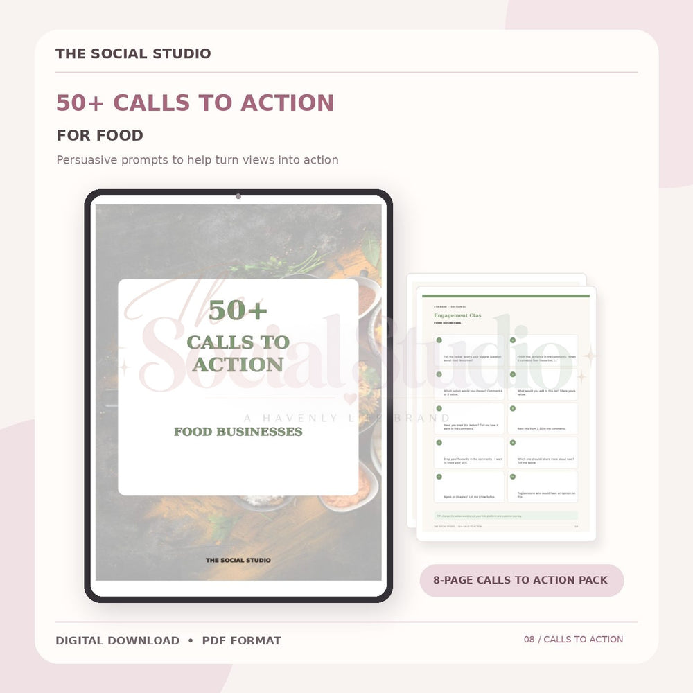 Food – Calls to Action Pack | The Social Studio
