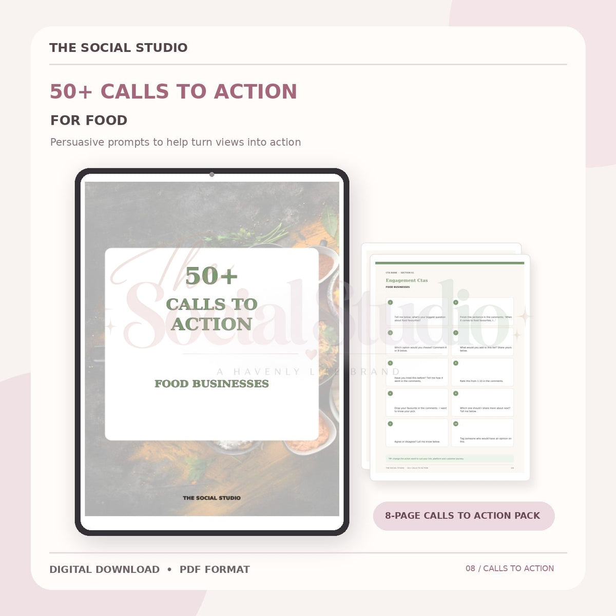 Food – Calls to Action Pack | The Social Studio