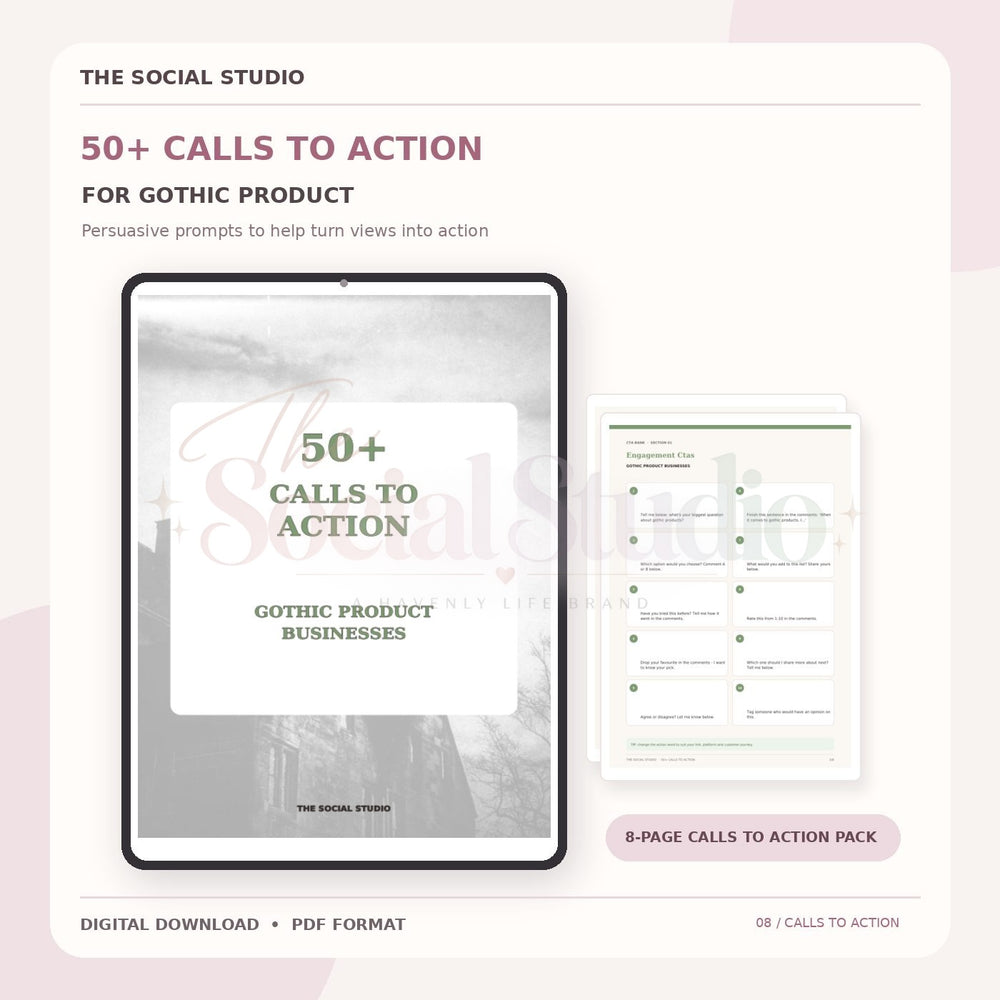 Gothic – Calls to Action Pack | The Social Studio