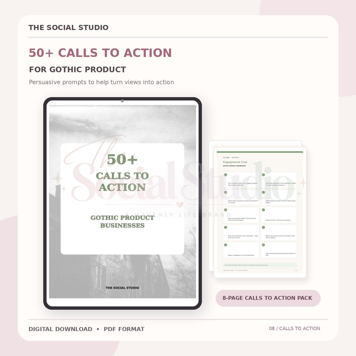 Gothic – Calls to Action Pack | The Social Studio