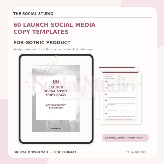 Gothic – Launch Social Media Copy Pack | The Social Studio