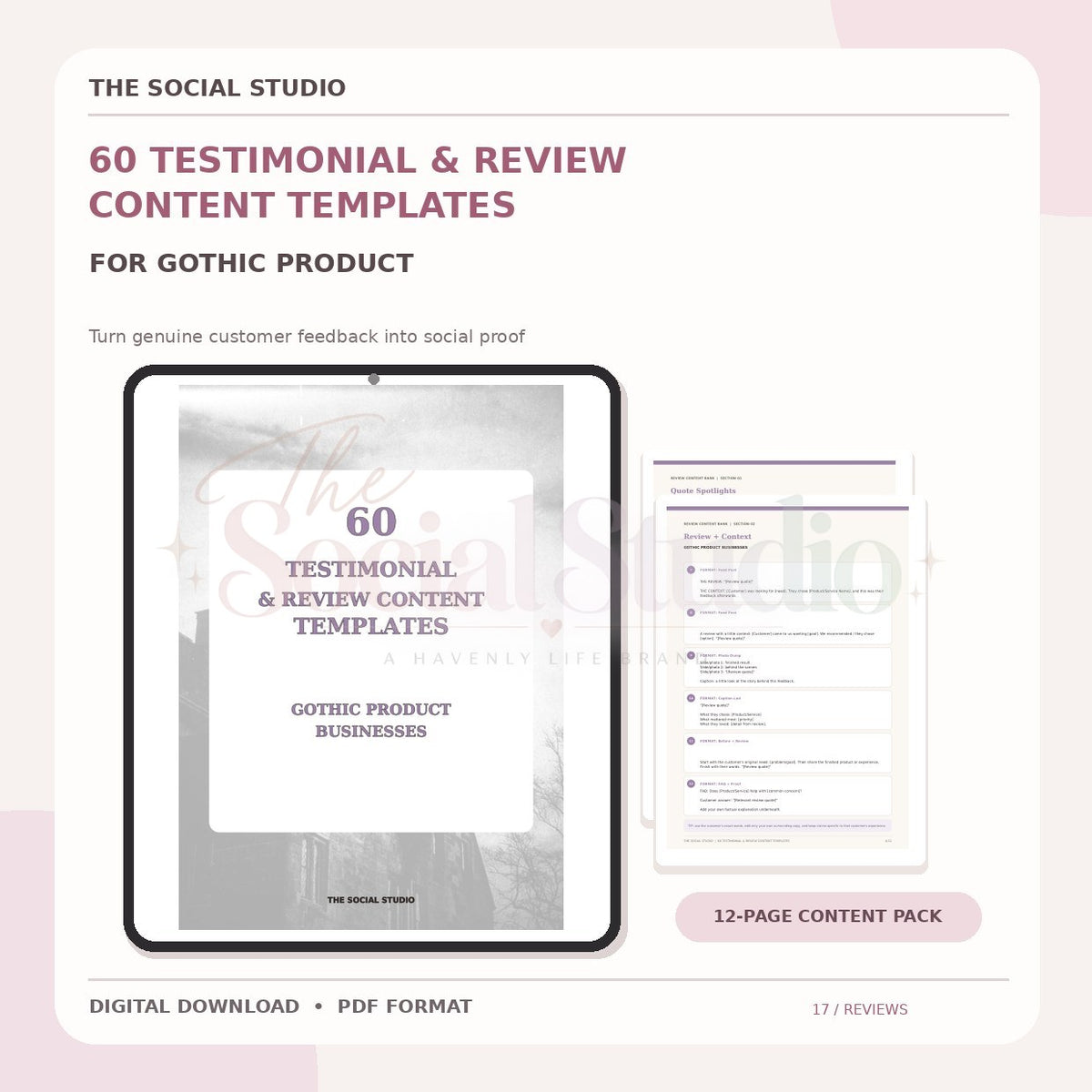Gothic – Testimonial & Review Content Templates | The Social Studio