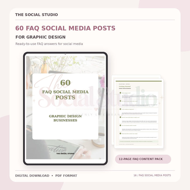 Graphic Designer – FAQ Social Media Post Pack | The Social Studio