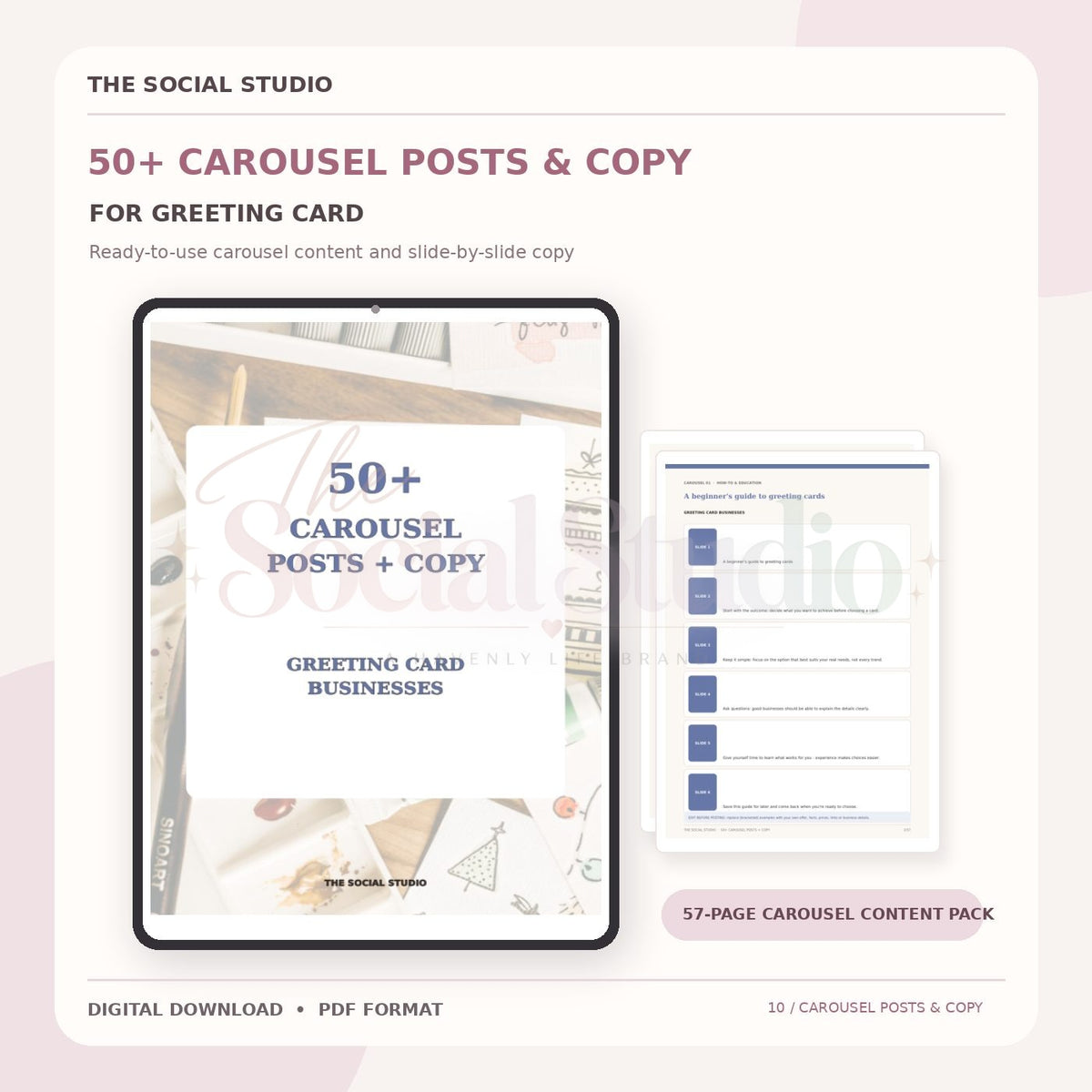 Greeting Cards – Carousel Ideas & Copy Pack | The Social Studio
