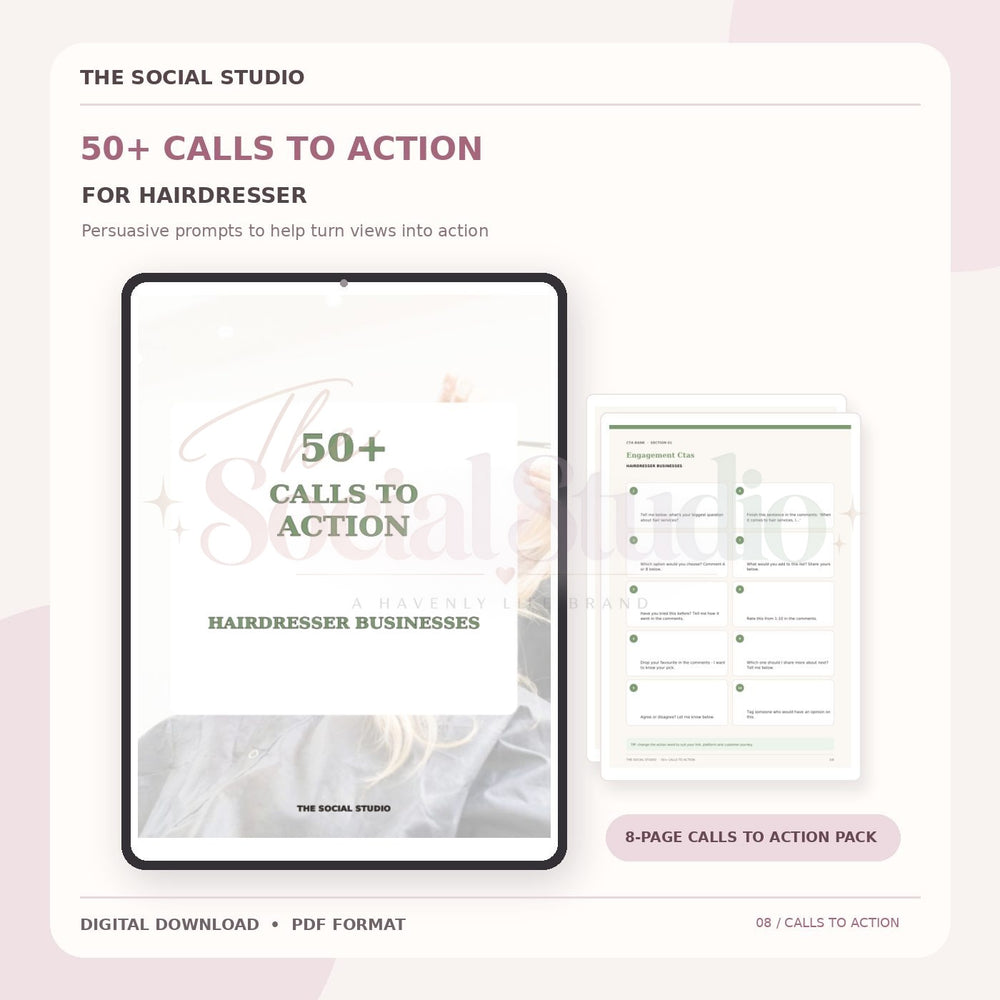 Hairdresser – Calls to Action Pack | The Social Studio