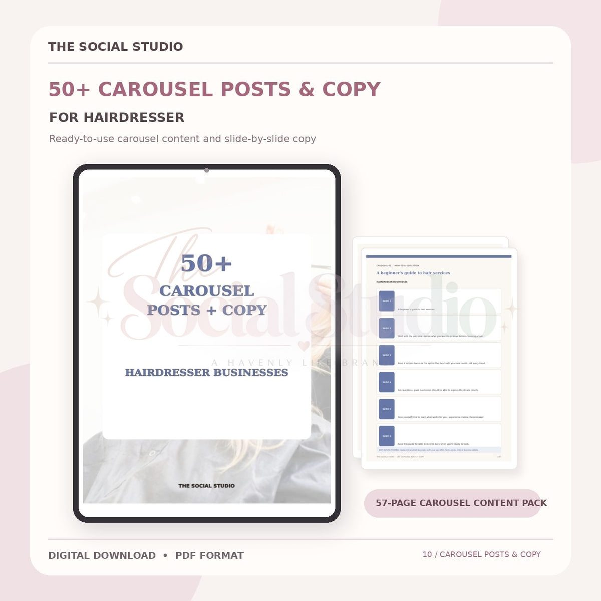 Hairdresser – Carousel Ideas & Copy Pack | The Social Studio