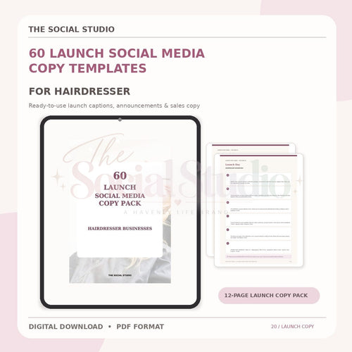 Hairdresser – Launch Social Media Copy Pack | The Social Studio