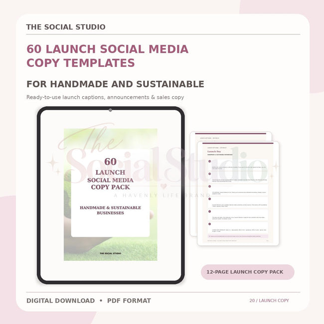 Handmade & Sustainable – Launch Social Media Copy Pack | The Social Studio