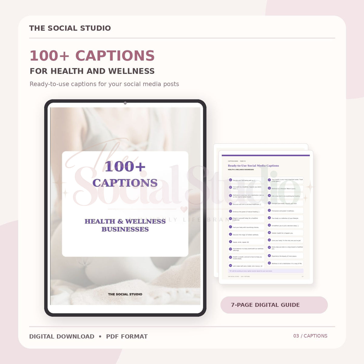 Health & Wellness – Caption Pack | The Social Studio