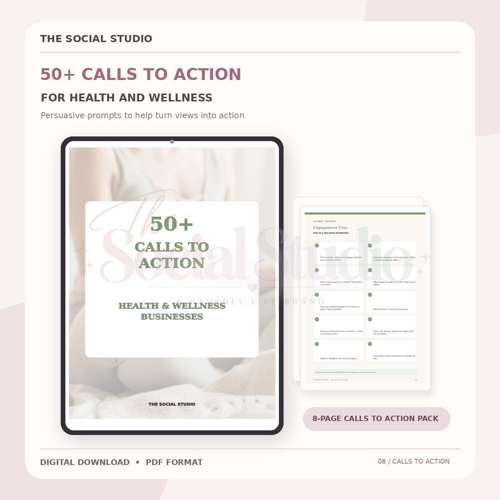 Health & Wellness – Calls to Action Pack | The Social Studio
