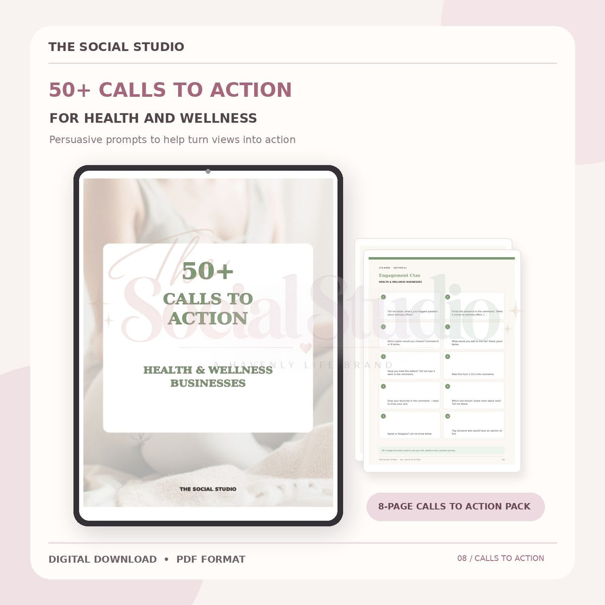 Health & Wellness – Calls to Action Pack | The Social Studio