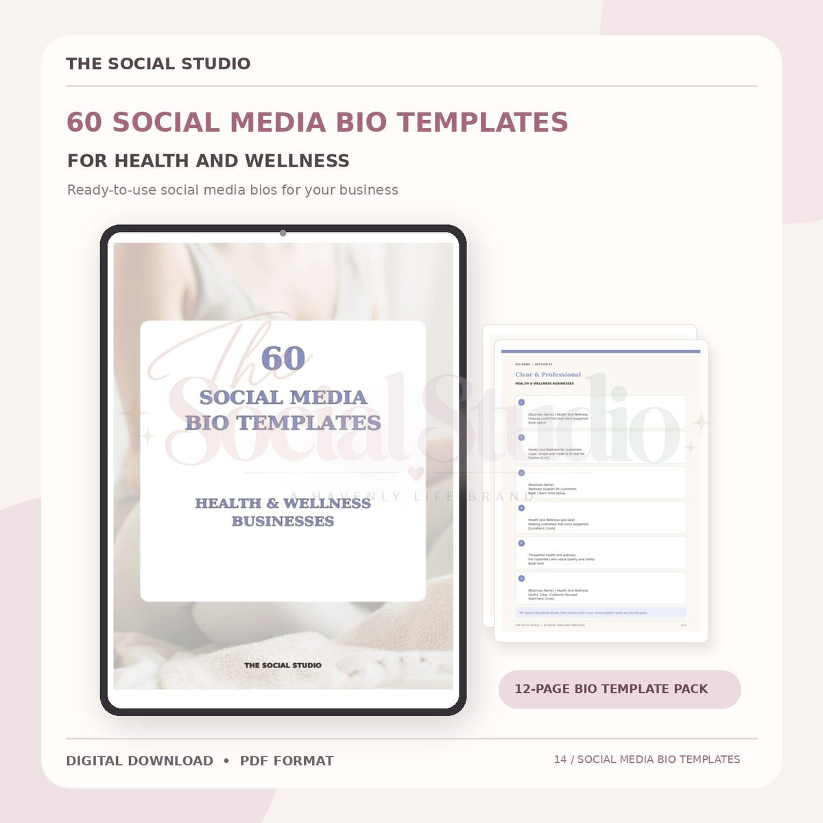 Health & Wellness – Social Media Bio Templates | The Social Studio
