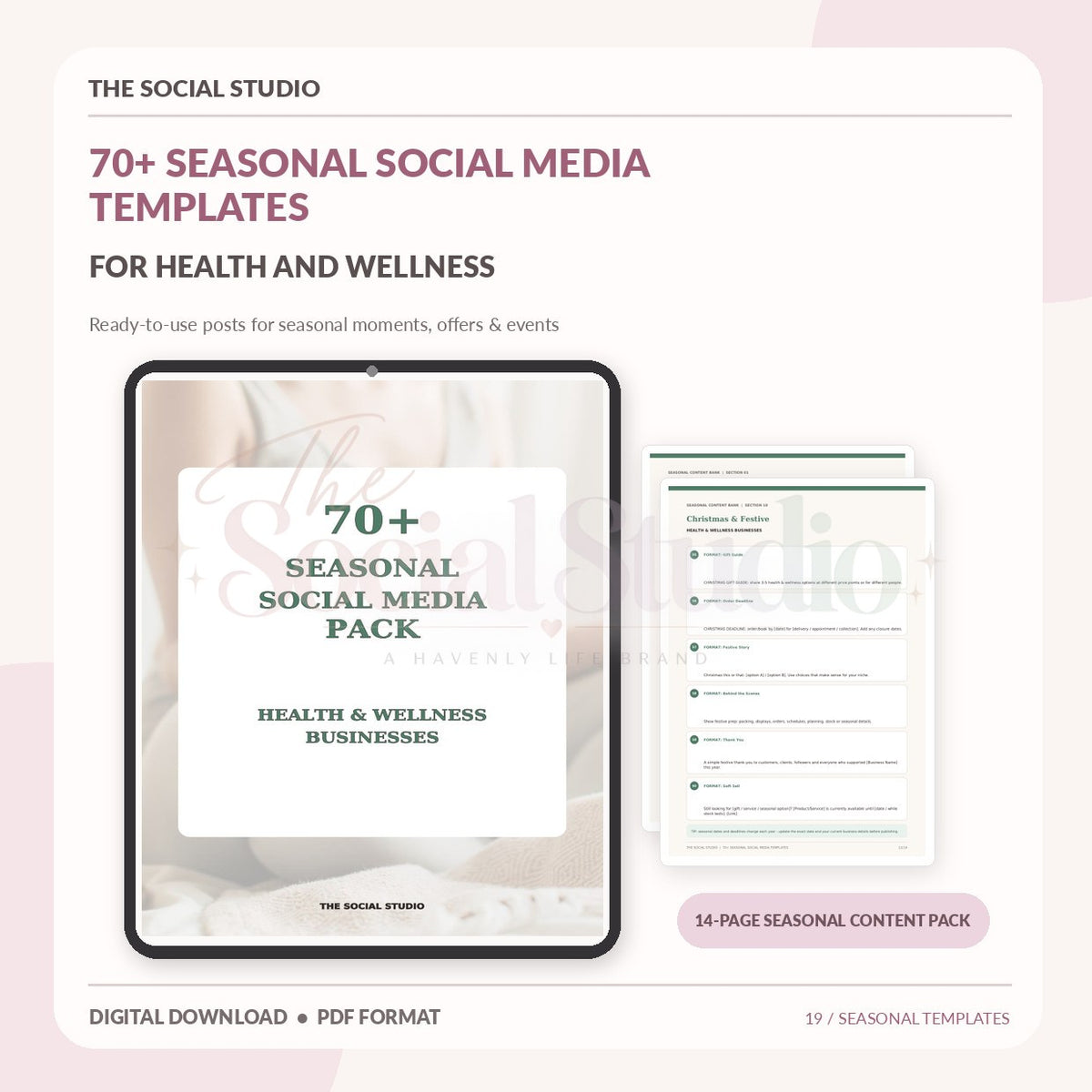 Health & Wellness – Seasonal Social Media Pack | The Social Studio