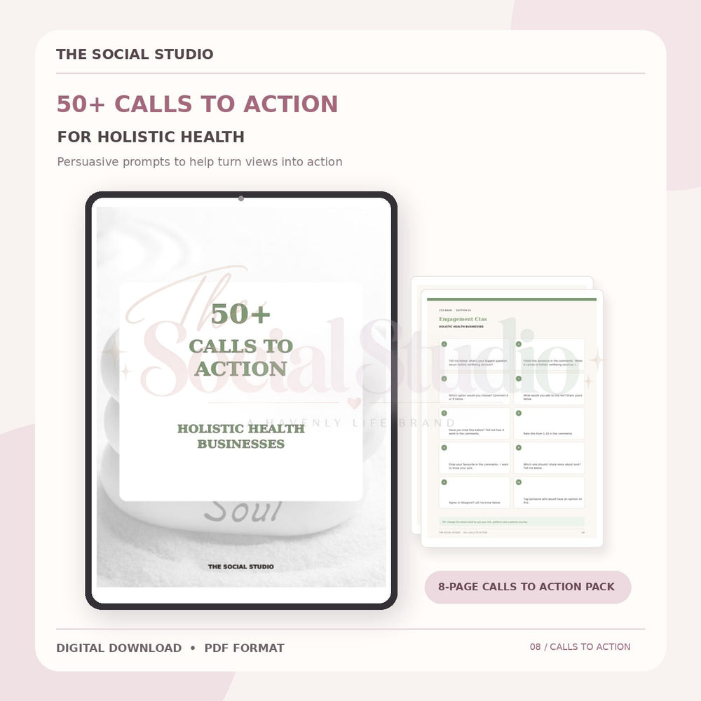 Holistic Health – Calls to Action Pack | The Social Studio