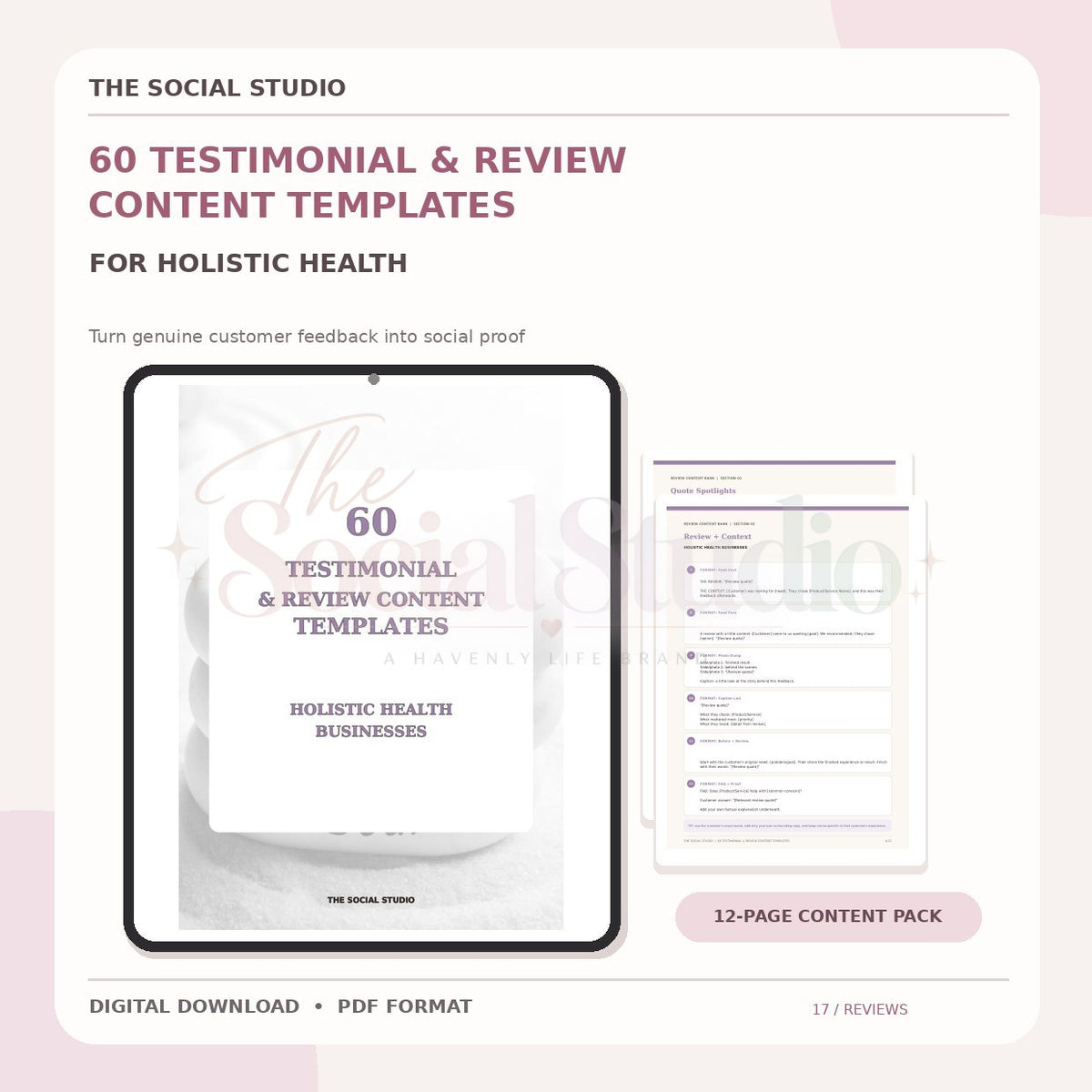 Holistic Health – Testimonial & Review Content Templates | The Social Studio