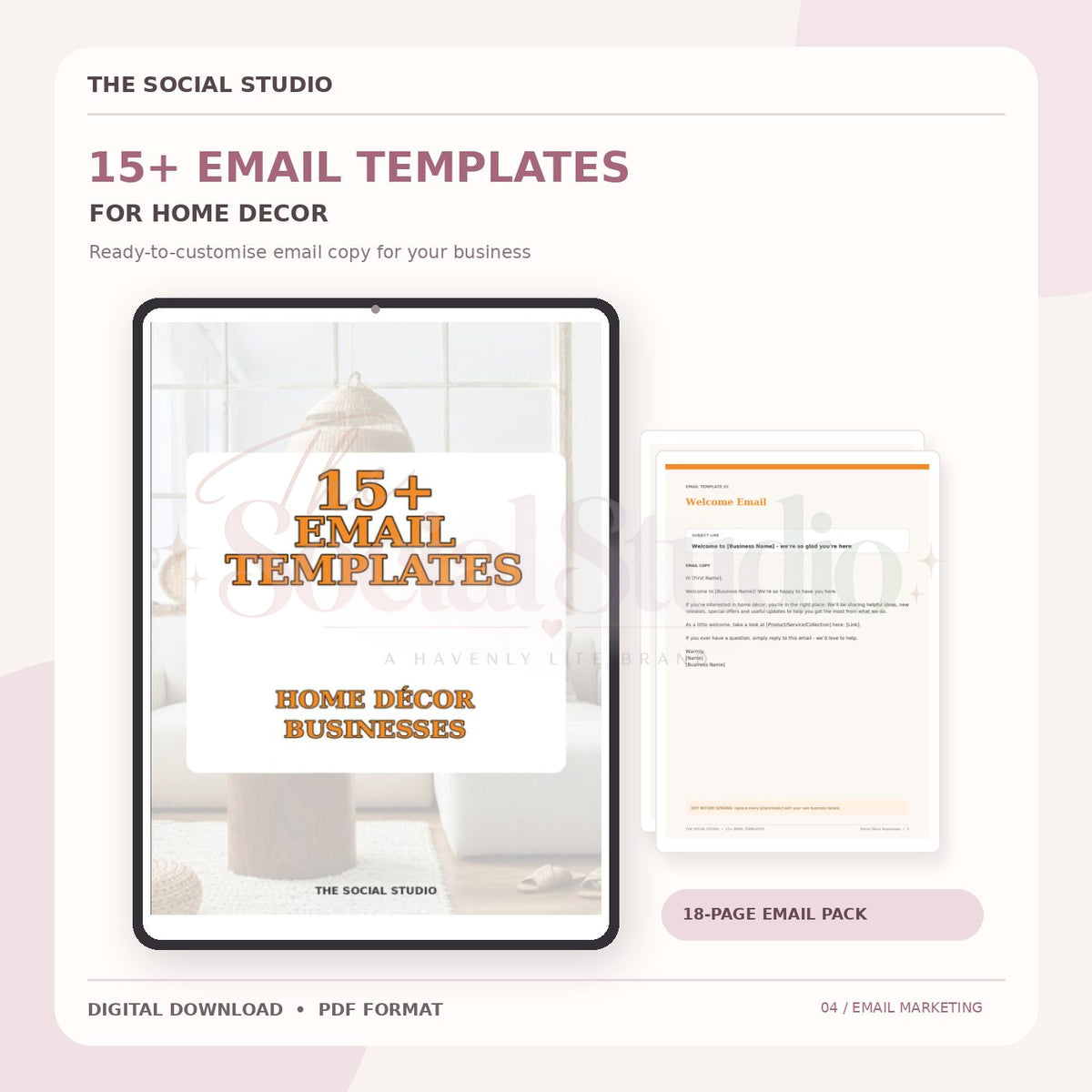Home Decor – Email Templates Pack | The Social Studio