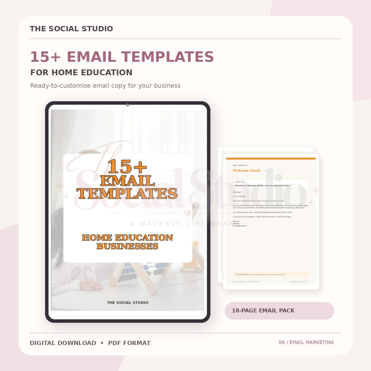 Home Education – Email Templates Pack | The Social Studio