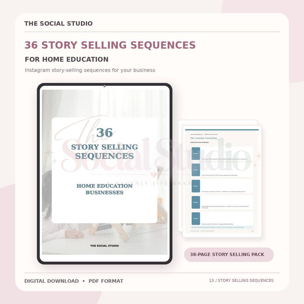 Home Education – Instagram Story Selling Sequences | The Social Studio