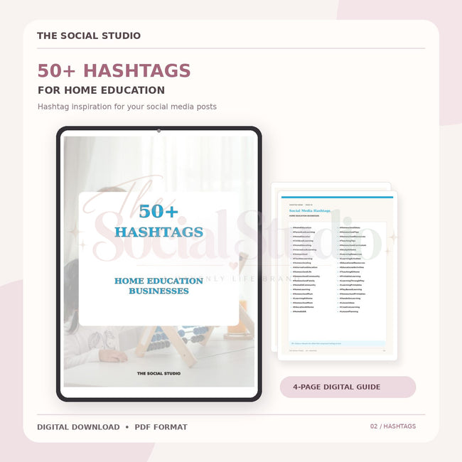 Home Education – Hashtag Pack | The Social Studio