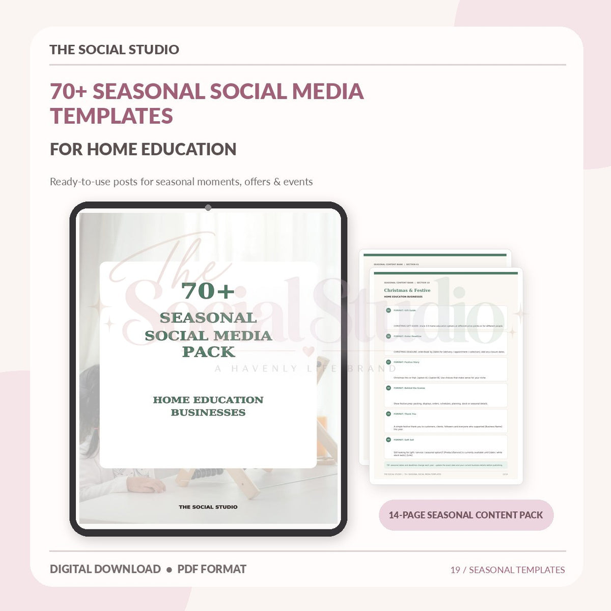 Home Education – Seasonal Social Media Pack | The Social Studio