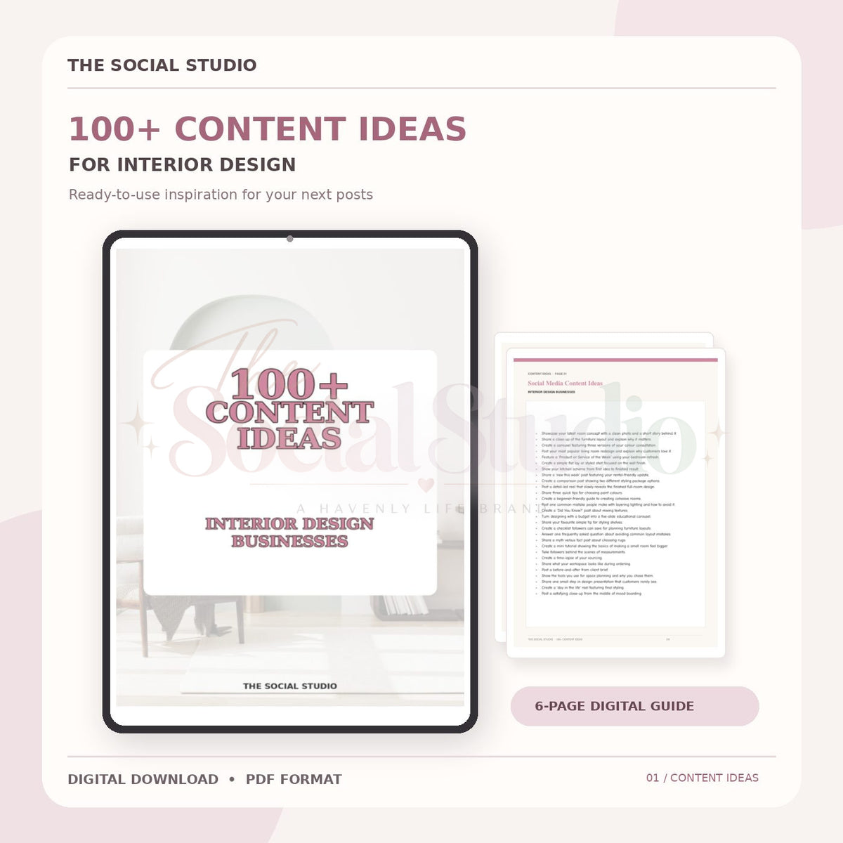 Interior Designers – Content Ideas Pack | The Social Studio