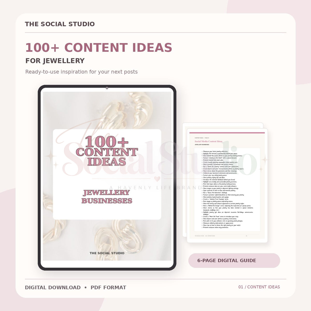 Jewellery – Content Ideas Pack | The Social Studio