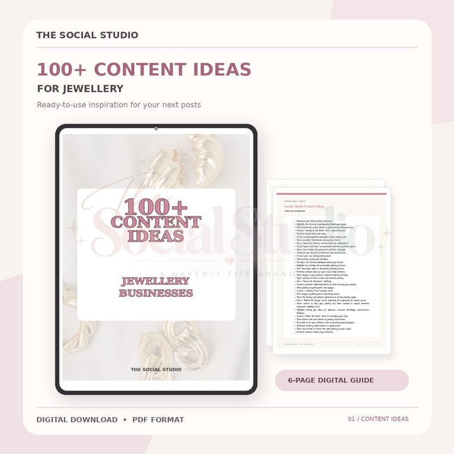 Jewellery – Content Ideas Pack | The Social Studio