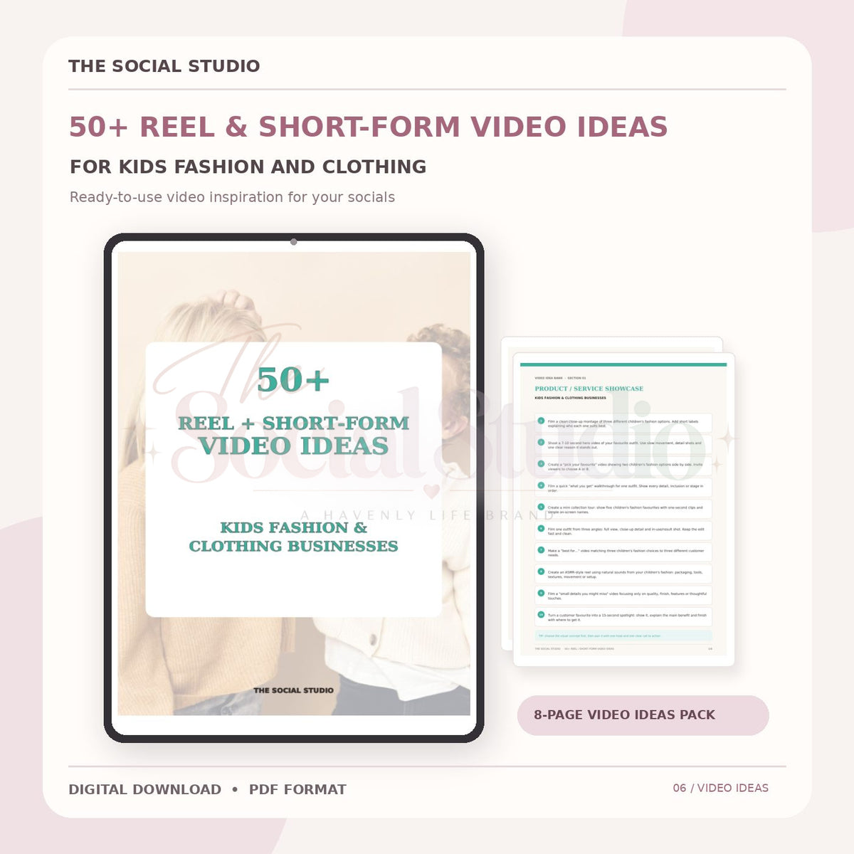 Kids Fashion & Clothing – Reels & Short-Form Video Ideas Pack | The Social Studio