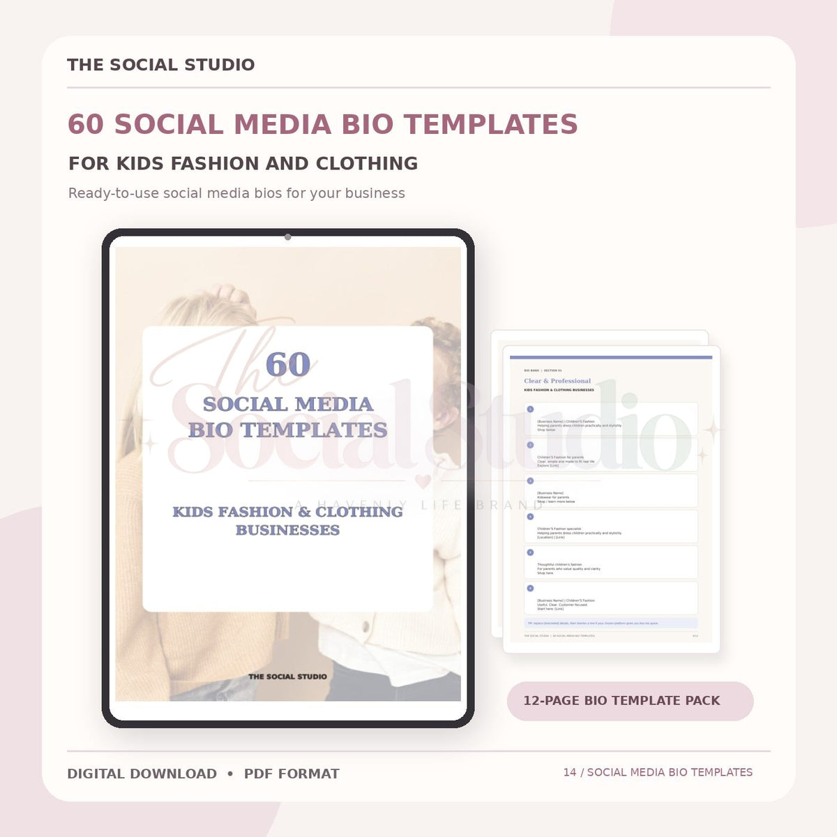 Kids Fashion & Clothing – Social Media Bio Templates | The Social Studio