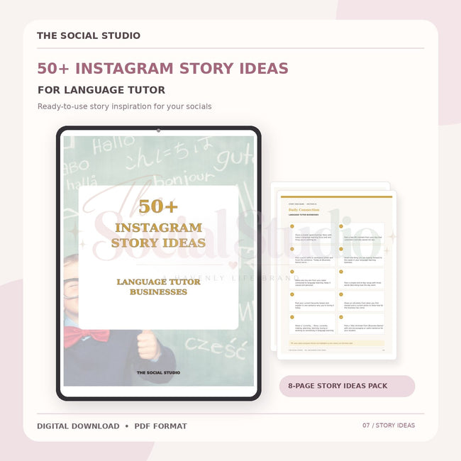 Learning Language Tutors – Instagram Story Ideas Pack | The Social Studio