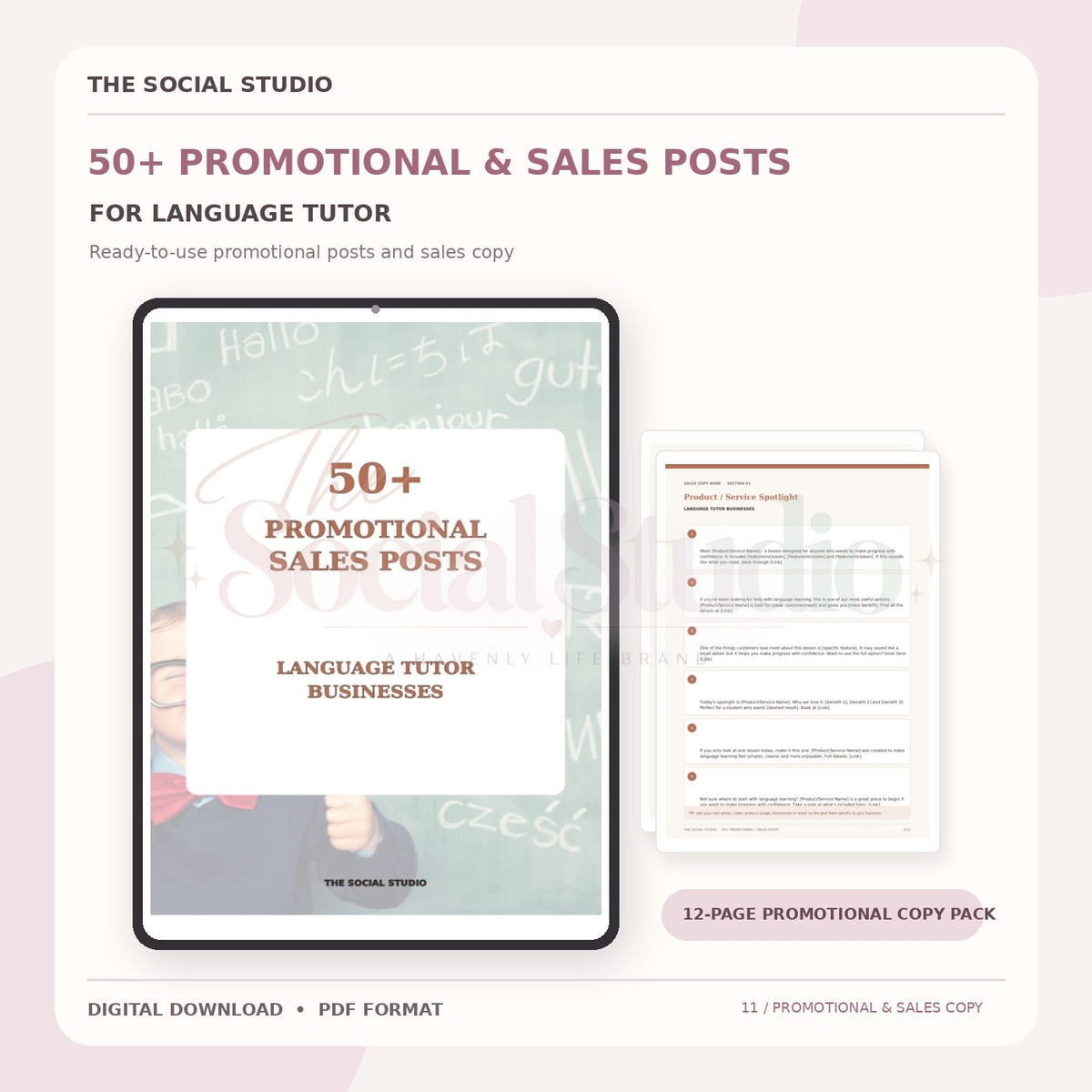 Learning Language Tutors – Promotional & Sales Post Templates | The Social Studio