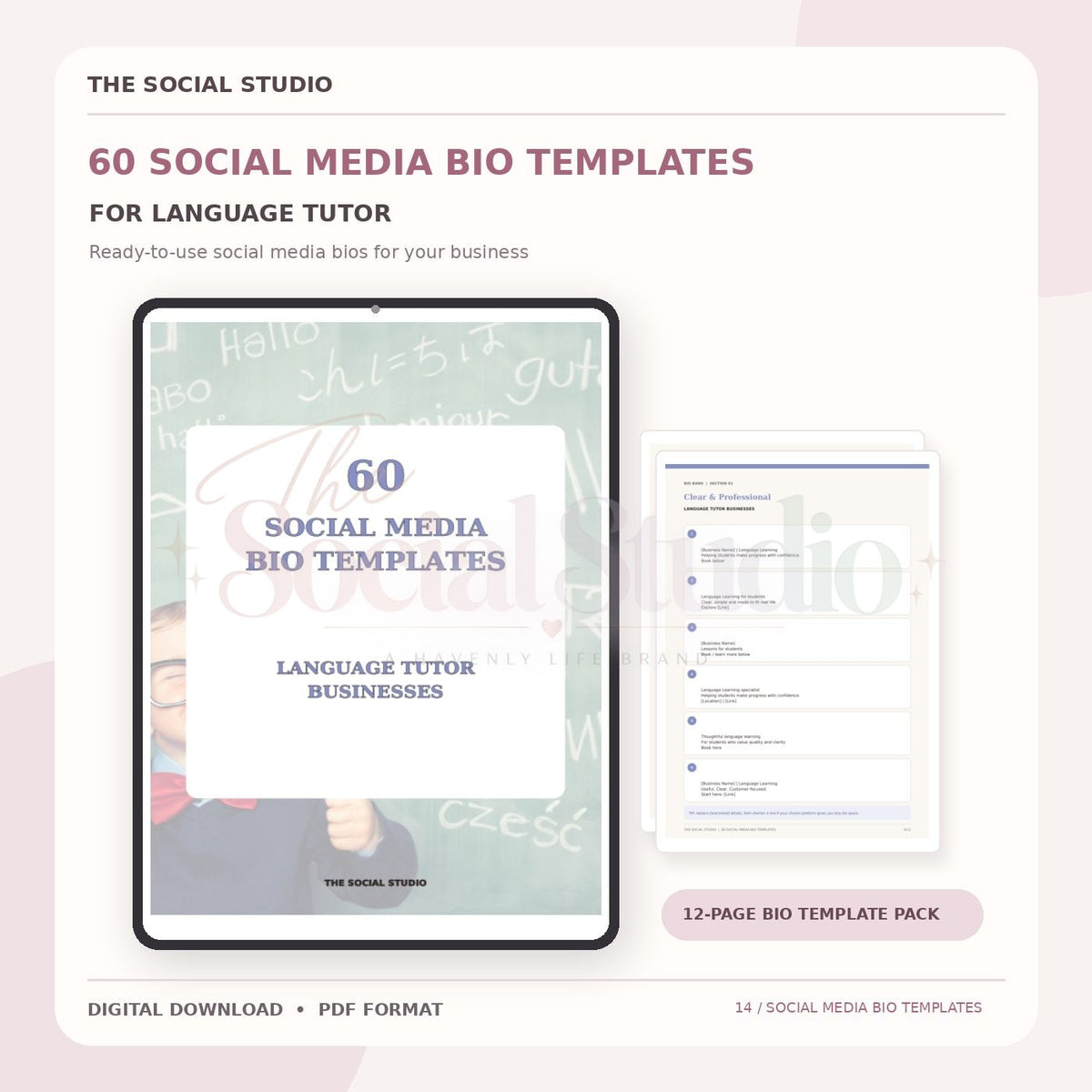 Learning Language Tutors – Social Media Bio Templates | The Social Studio