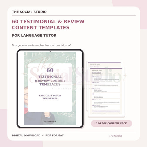 Learning Language Tutors – Testimonial & Review Content Templates | The Social Studio