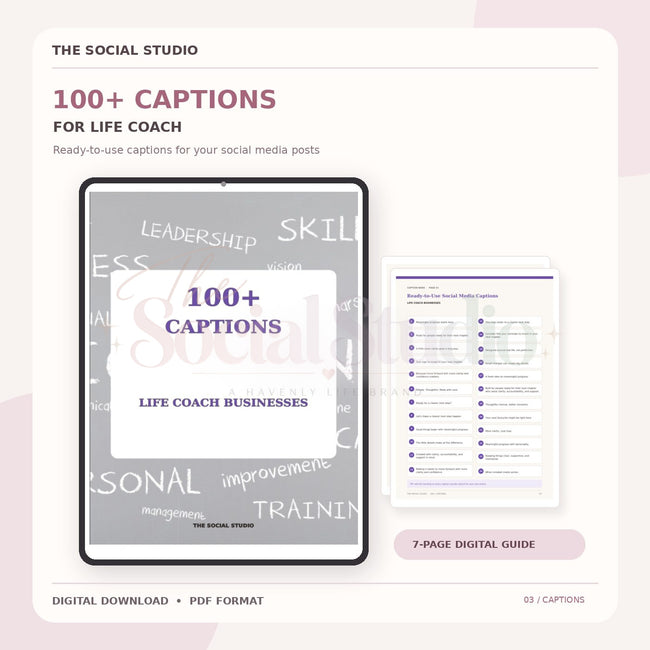 Life Coach – Caption Pack | The Social Studio
