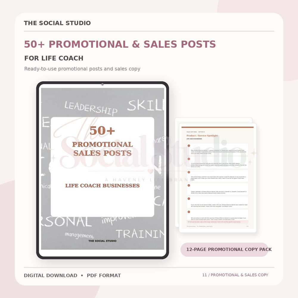 Life Coach – Promotional & Sales Post Templates | The Social Studio